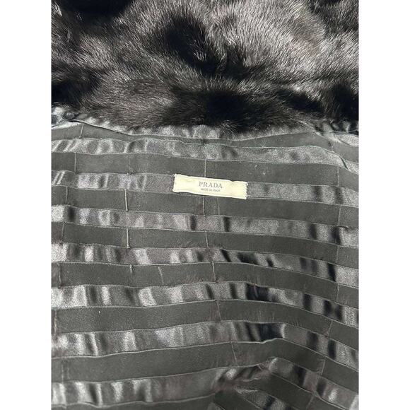 Prada Black Mink Fur Coat - Size IT42 - Picture 7 of 8